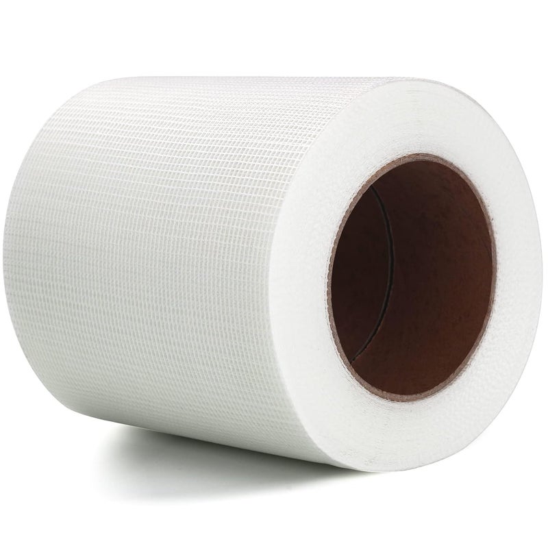 LLPT Drywall Repair Fiberglass Tape 6” x 100 Feet Industrial Grade Extra Strength Fiber Mesh Heavy Duty Self Adhesive for Seam Patch Wall Crack Seam Repair Color White (DRF610) - Image 1